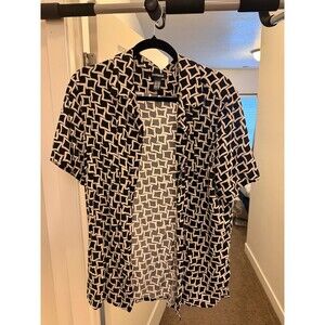 Express Conscious Edit Men’s XL Geometric Graphic Camp Collar Shirt